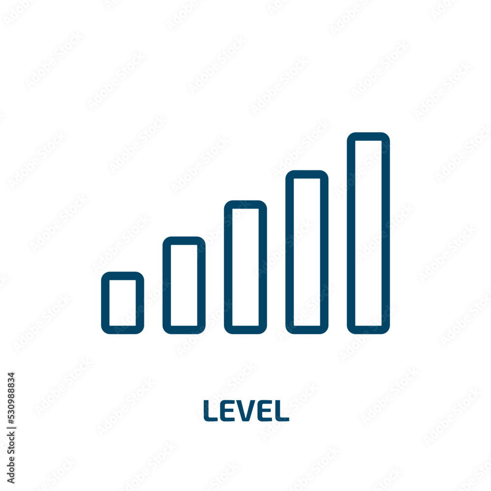 Poster level icon from user interface collection. thin linear level, button, control outline icon isolated 