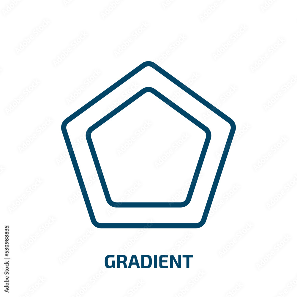 Poster gradient icon from user interface collection. thin linear gradient, website, label outline icon isol