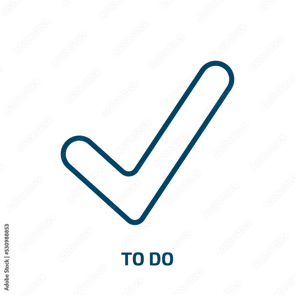 Poster to do icon from user interface collection. thin linear to do, do, check outline icon isolated on whi