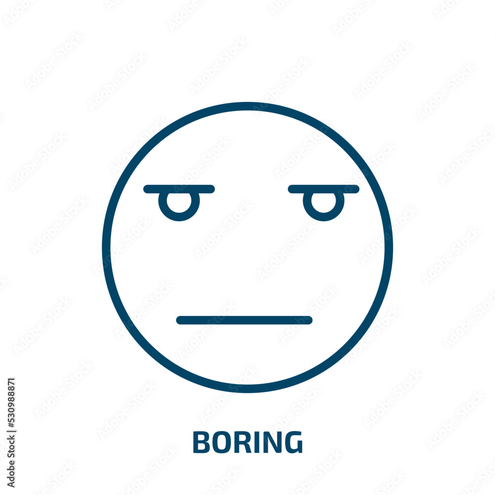 Poster boring icon from user interface collection. thin linear boring, person, bored outline icon isolated 