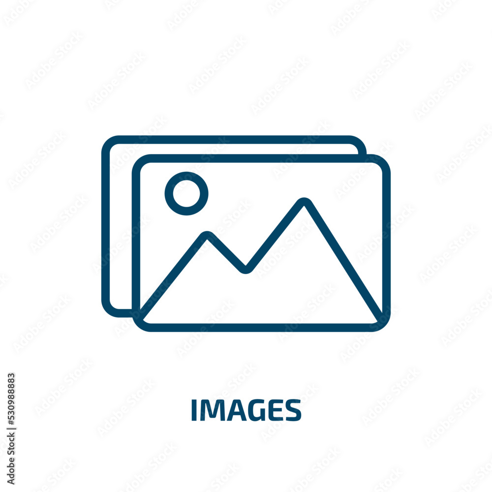 Poster images icon from user interface collection. thin linear images, internet, image outline icon isolate
