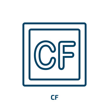 recommend clip art: cf icon from user interface collection. Thin linear cf, business, alphabet outline icon isolated on white background. Line vector cf sign, symbol for web and mobile