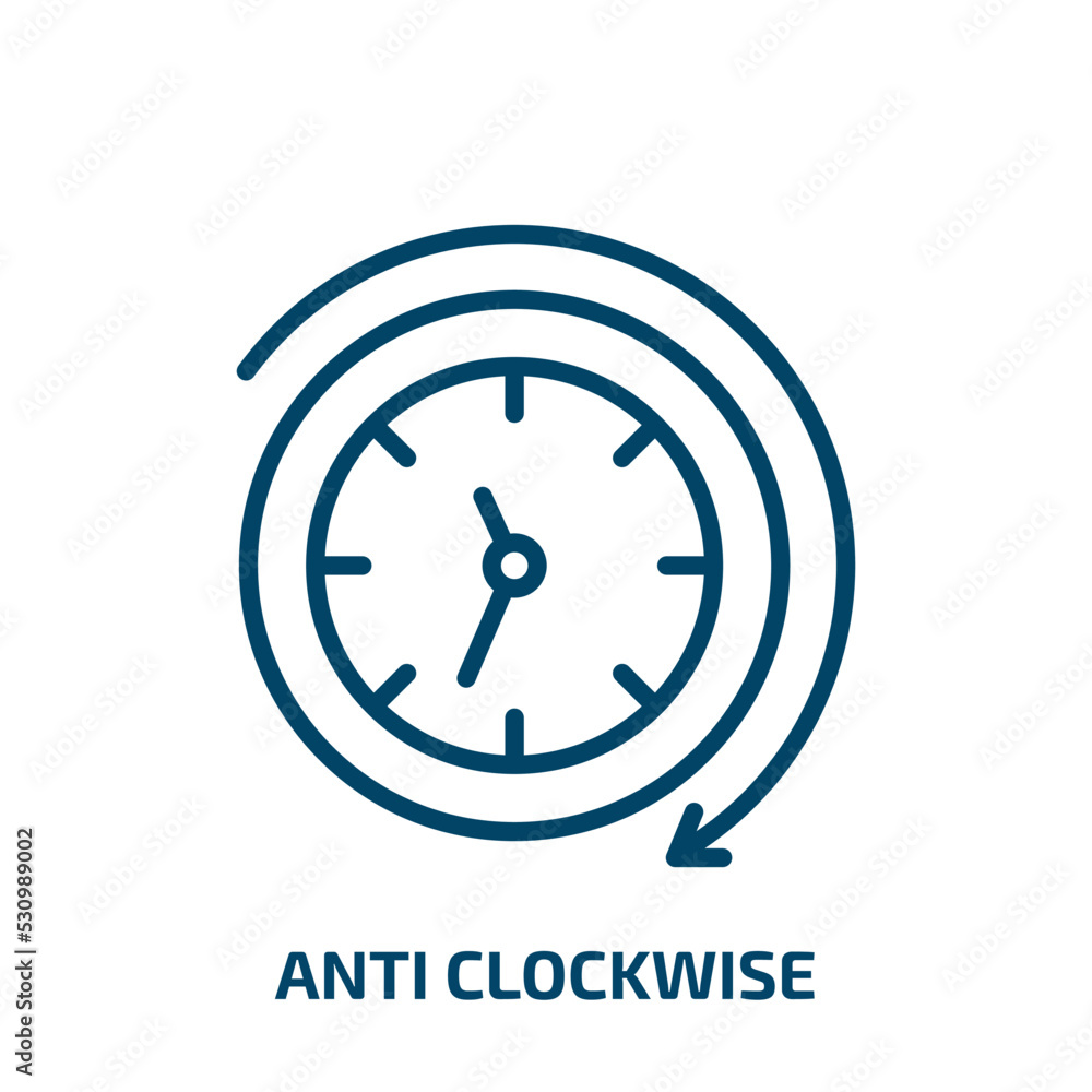 Poster anti clockwise icon from user interface collection. thin linear anti clockwise, shadow, arrow outlin