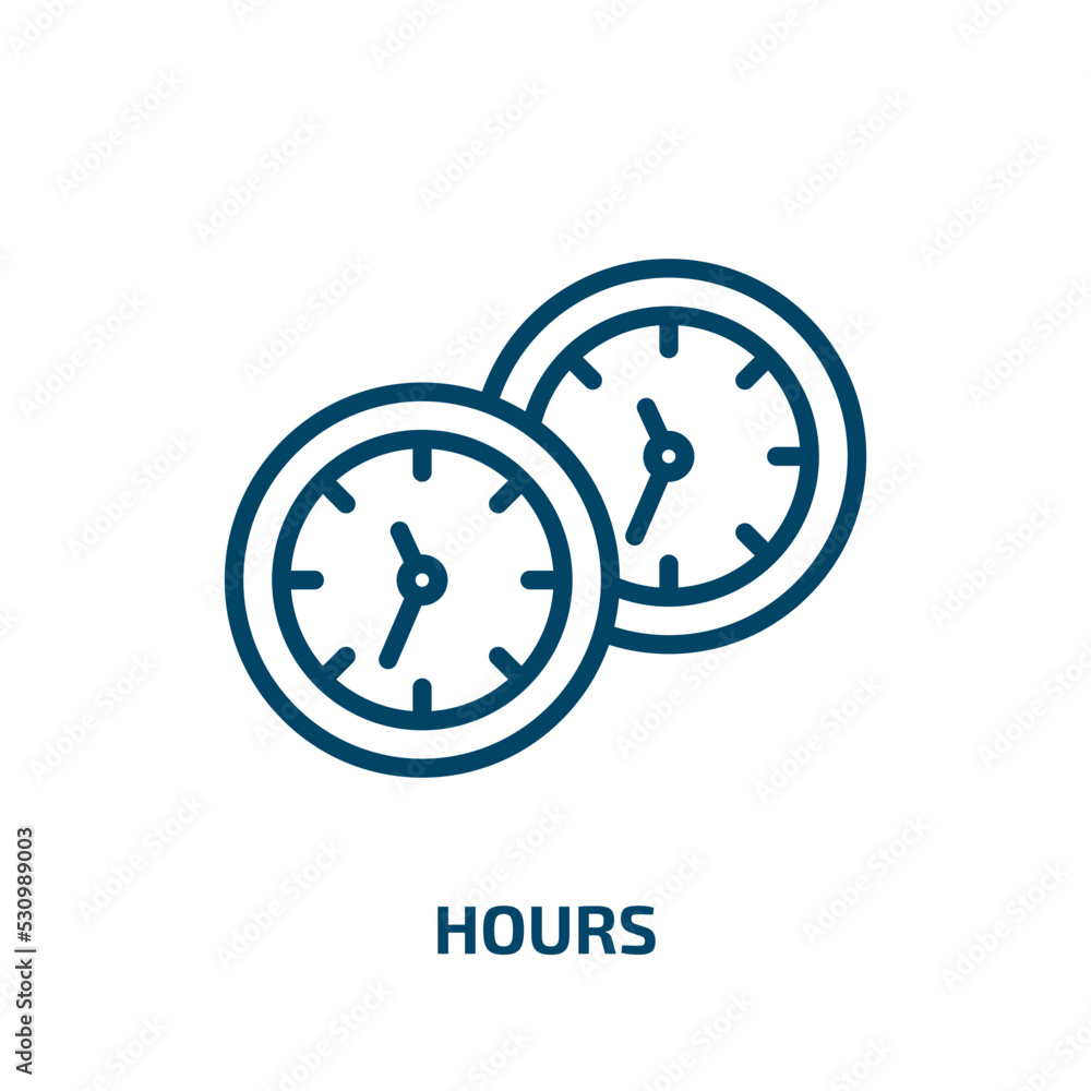 Aufkleber hours icon from user interface collection. thin linear hours, clock, hour outline icon isolated on w