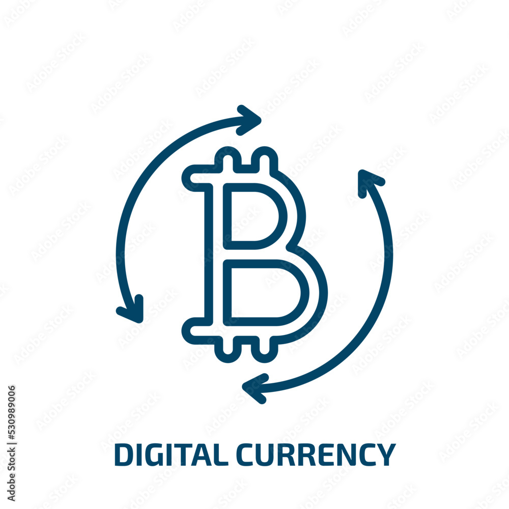 Poster digital currency icon from user interface collection. thin linear digital currency, cash, currency o