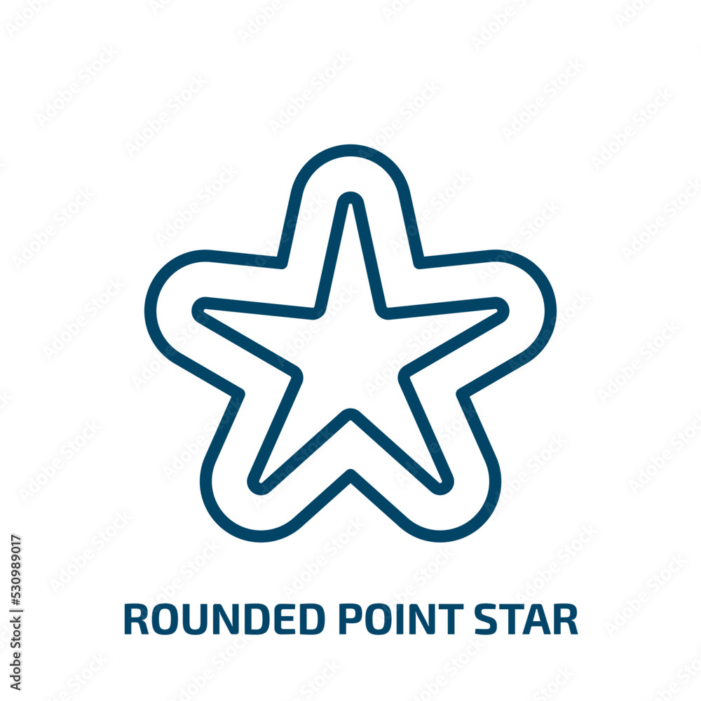 Poster rounded point star icon from user interface collection. thin linear rounded point star, point, round