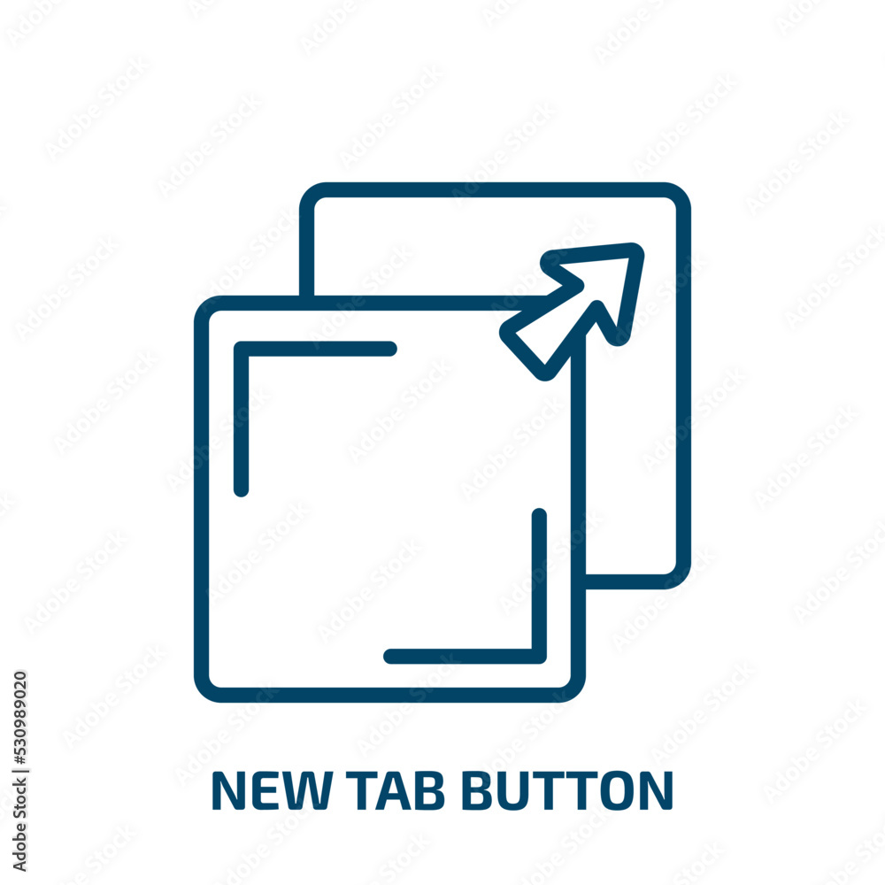 Poster new tab button icon from user interface collection. thin linear new tab button, tab, new outline ico