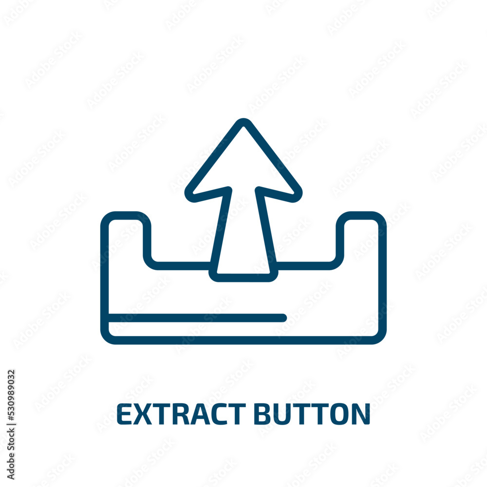 Poster extract button icon from user interface collection. thin linear extract button, button, medicine out