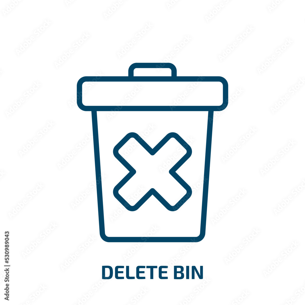 Poster delete bin icon from user interface collection. thin linear delete bin, container, bin outline icon 
