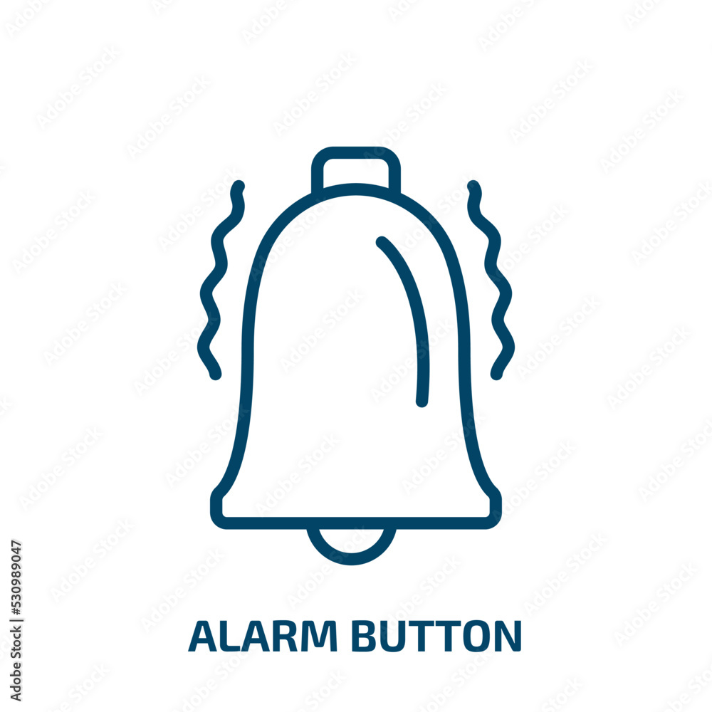 Poster alarm button icon from user interface collection. thin linear alarm button, button, alarm outline ic