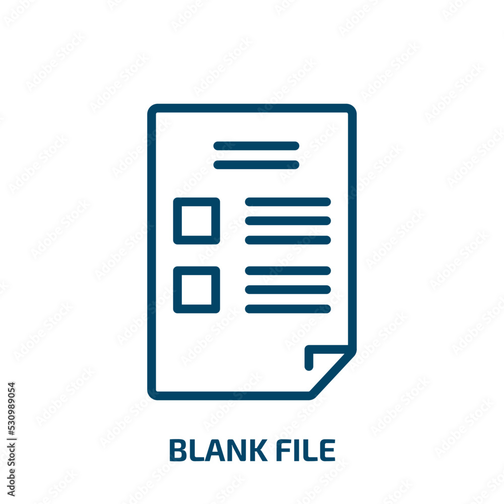 Poster blank file icon from user interface collection. thin linear blank file, blank, document outline icon