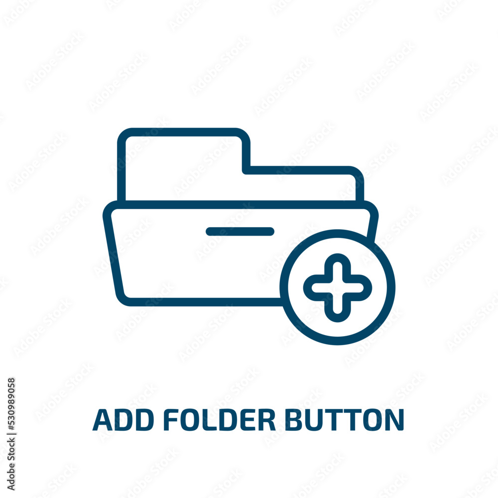 Poster add folder button icon from user interface collection. thin linear add folder button, button, busine