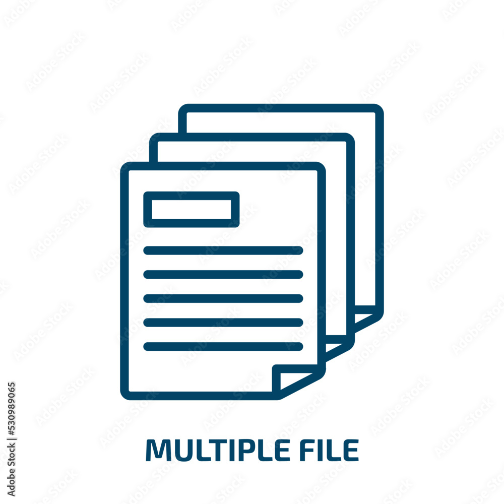 Poster multiple file icon from user interface collection. thin linear multiple file, document, office outli
