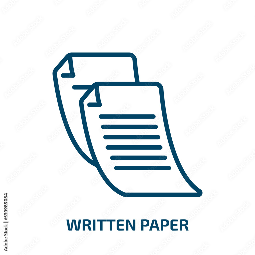 Poster written paper icon from user interface collection. thin linear written paper, paper, written outline