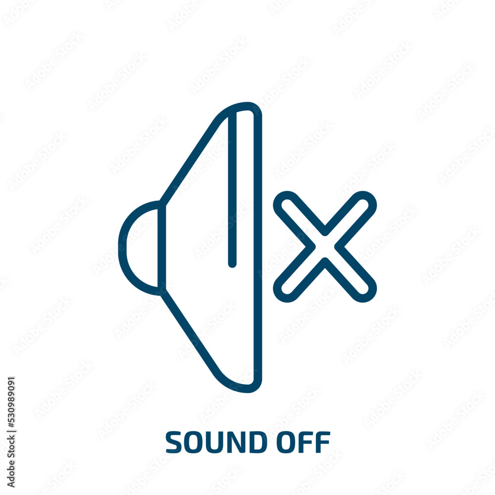 Aufkleber sound off icon from user interface collection. thin linear sound off, sound, interface outline icon 