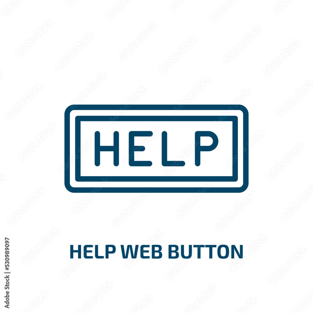 Poster help web button icon from user interface collection. thin linear help web button, button, help outli