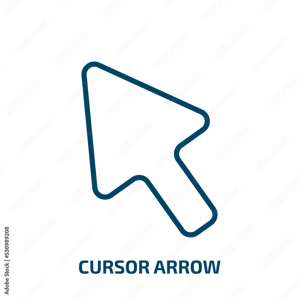 Poster cursor arrow icon from user interface collection. thin linear cursor arrow, cursor, arrow outline ic