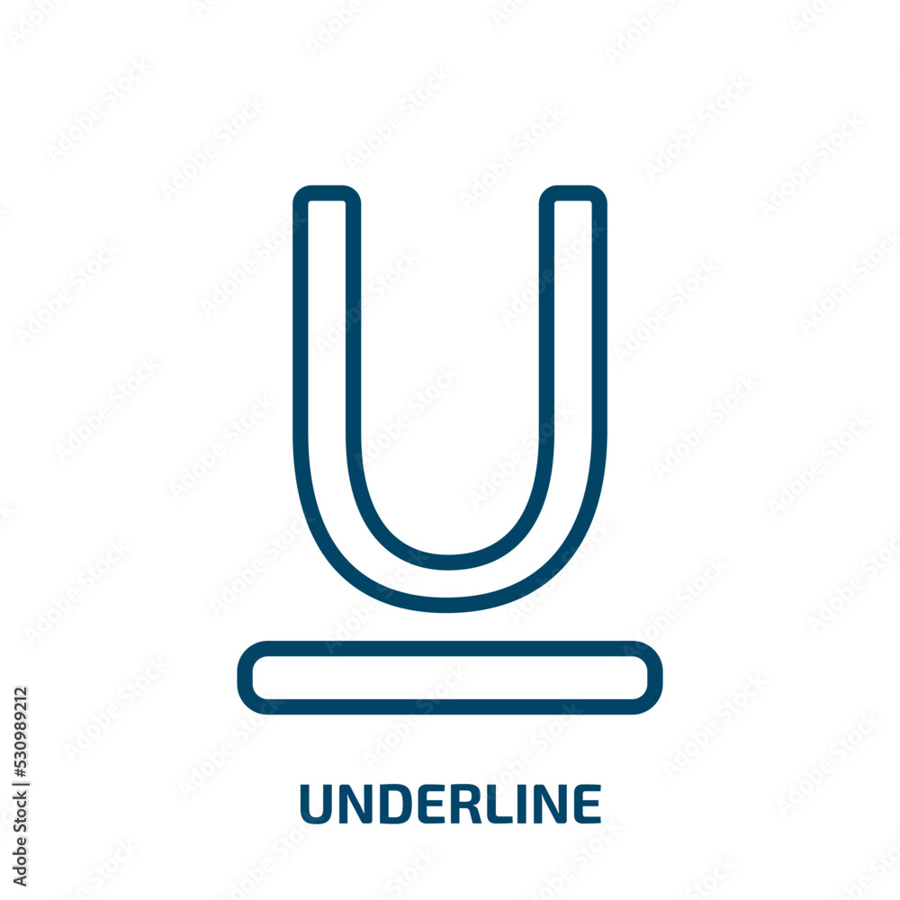 Aufkleber underline icon from user interface collection. thin linear underline, pen, marker outline icon isola