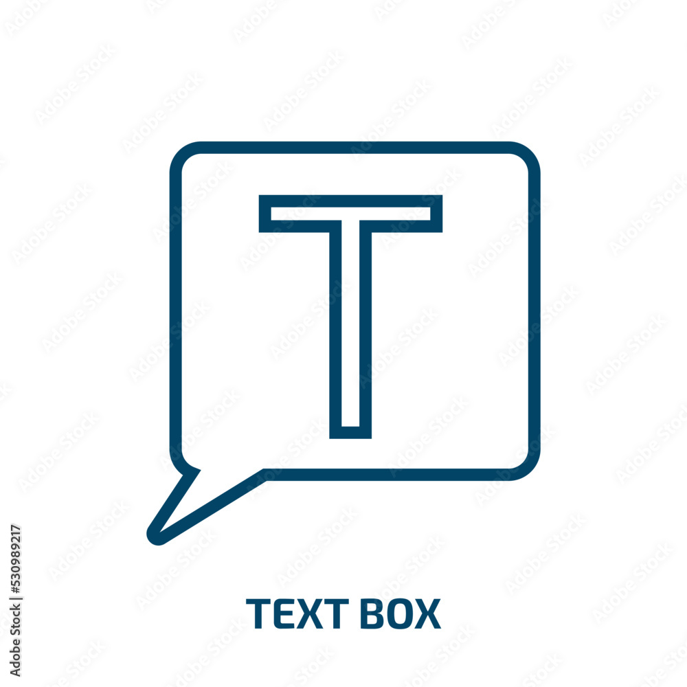 Poster text box icon from user interface collection. thin linear text box, template, business outline icon 