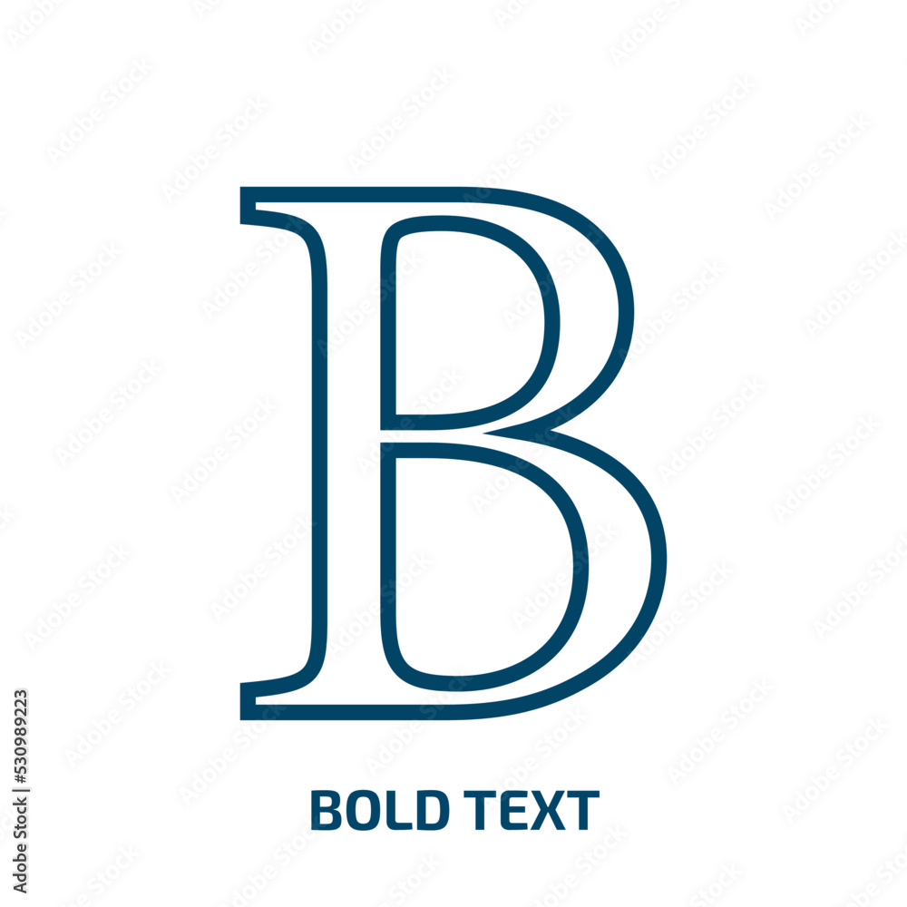 Poster bold text icon from user interface collection. thin linear bold text, text, bold outline icon isolat