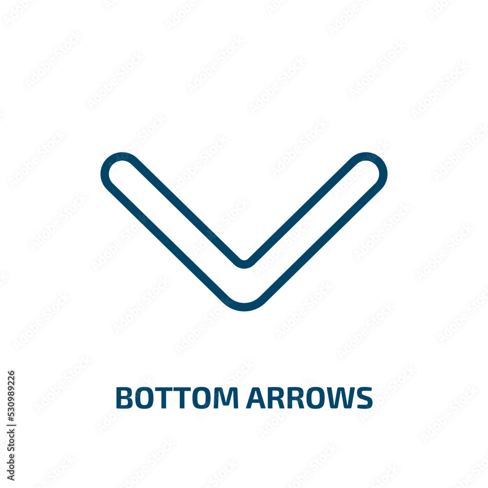 Poster bottom arrows icon from user interface collection. thin linear bottom arrows, arrow, bottom outline 