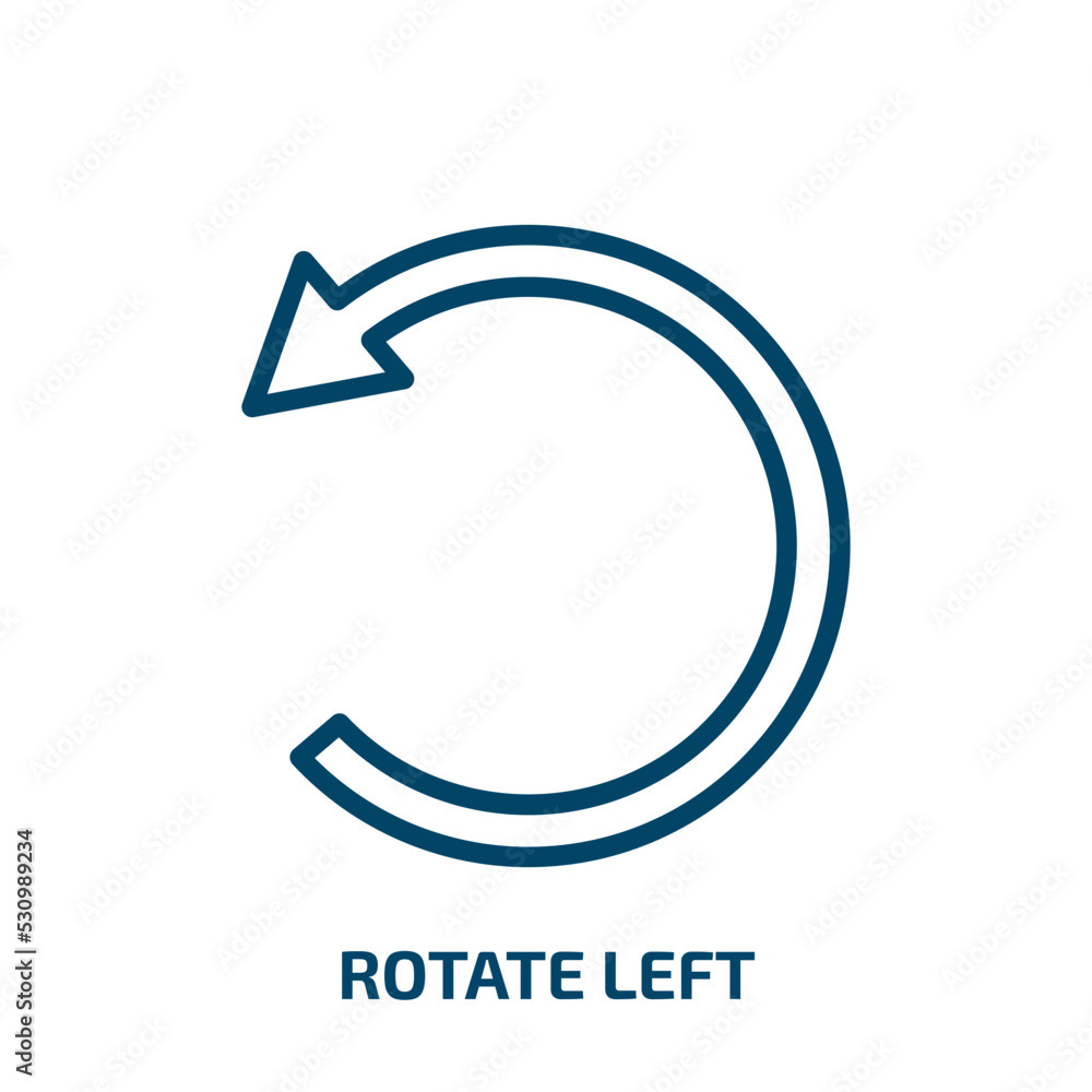 Poster rotate left icon from user interface collection. thin linear rotate left, left, rotation outline ico