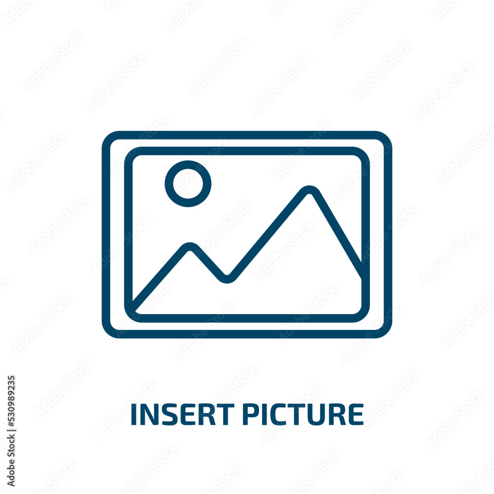 Poster insert picture icon from user interface collection. thin linear insert picture, insert, old outline 