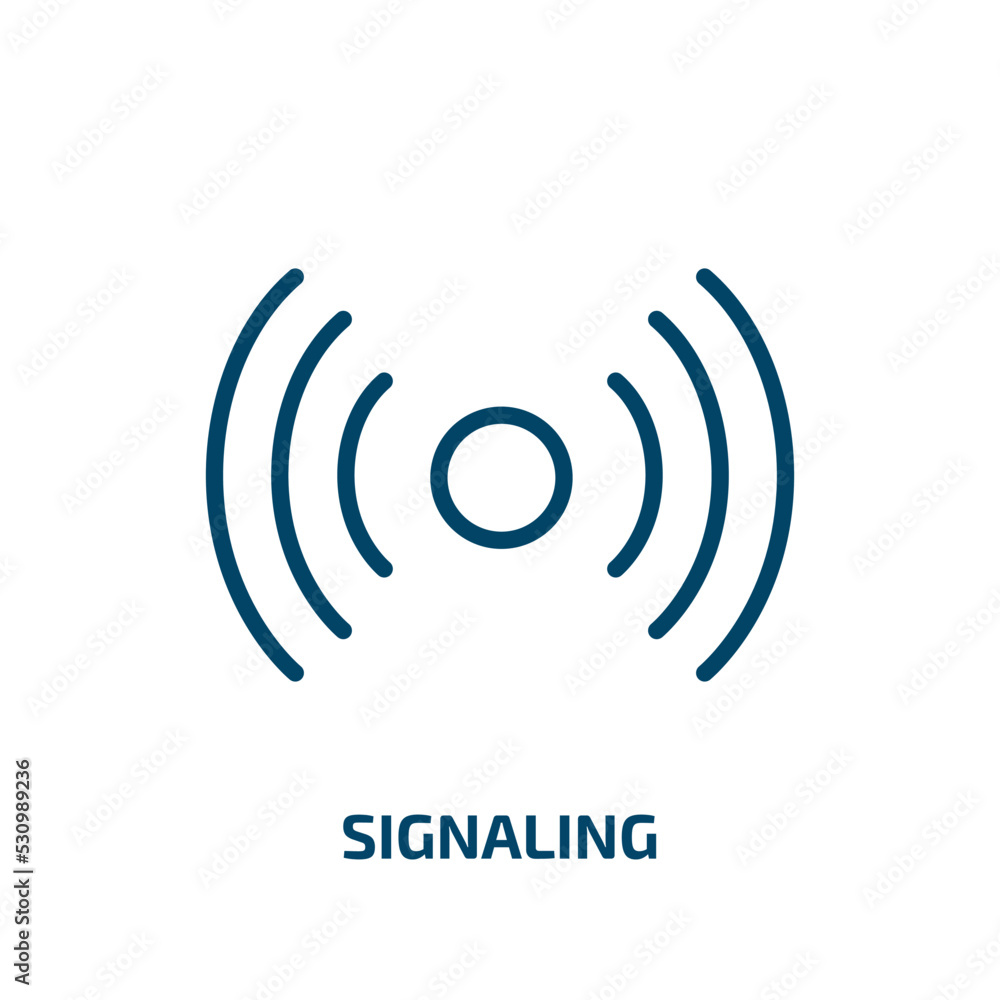 Poster signaling icon from user interface collection. thin linear signaling, computer, signal outline icon 