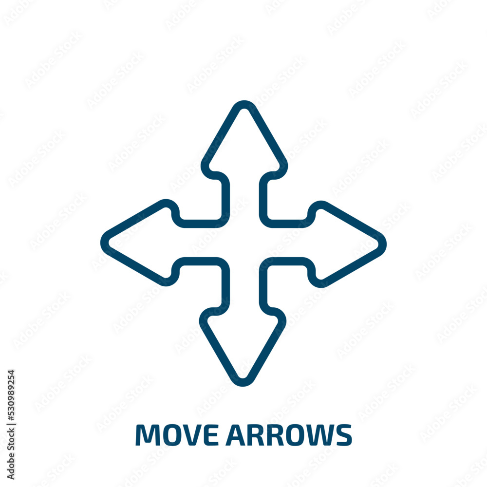 Poster move arrows icon from user interface collection. thin linear move arrows, next, arrow outline icon i