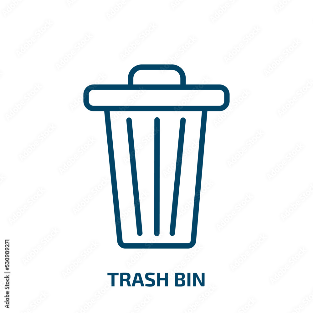 Poster trash bin icon from user interface collection. thin linear trash bin, bin, trash outline icon isolat