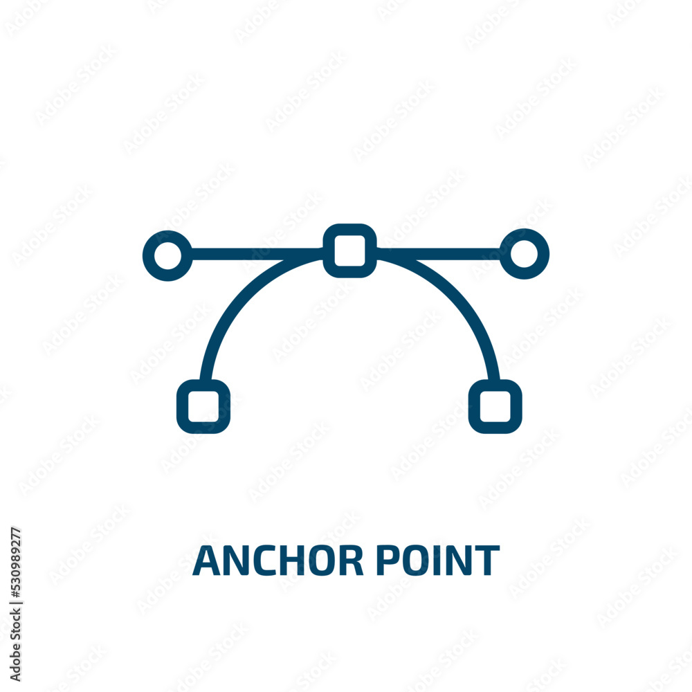 Poster anchor point icon from user interface collection. thin linear anchor point, anchor, curve outline ic