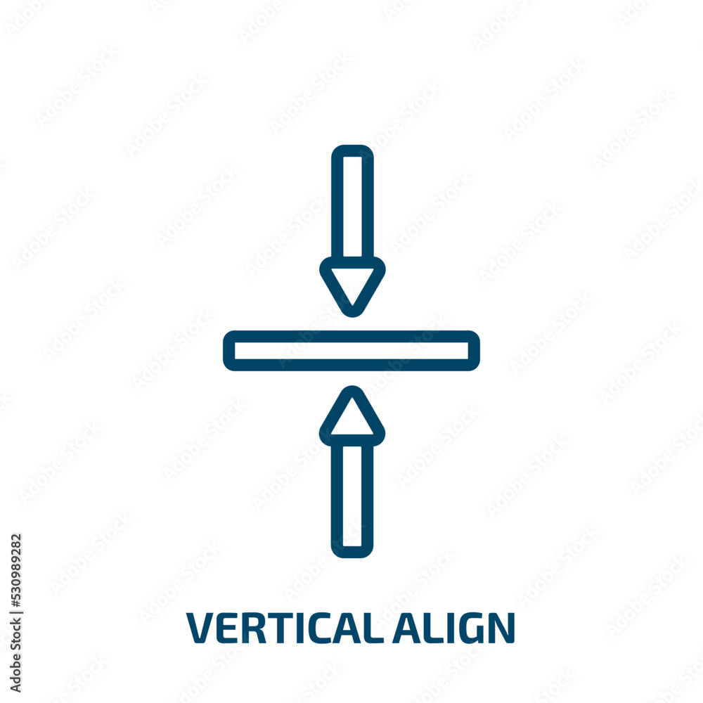 Poster vertical align icon from user interface collection. thin linear vertical align, arrow, horizontal ou