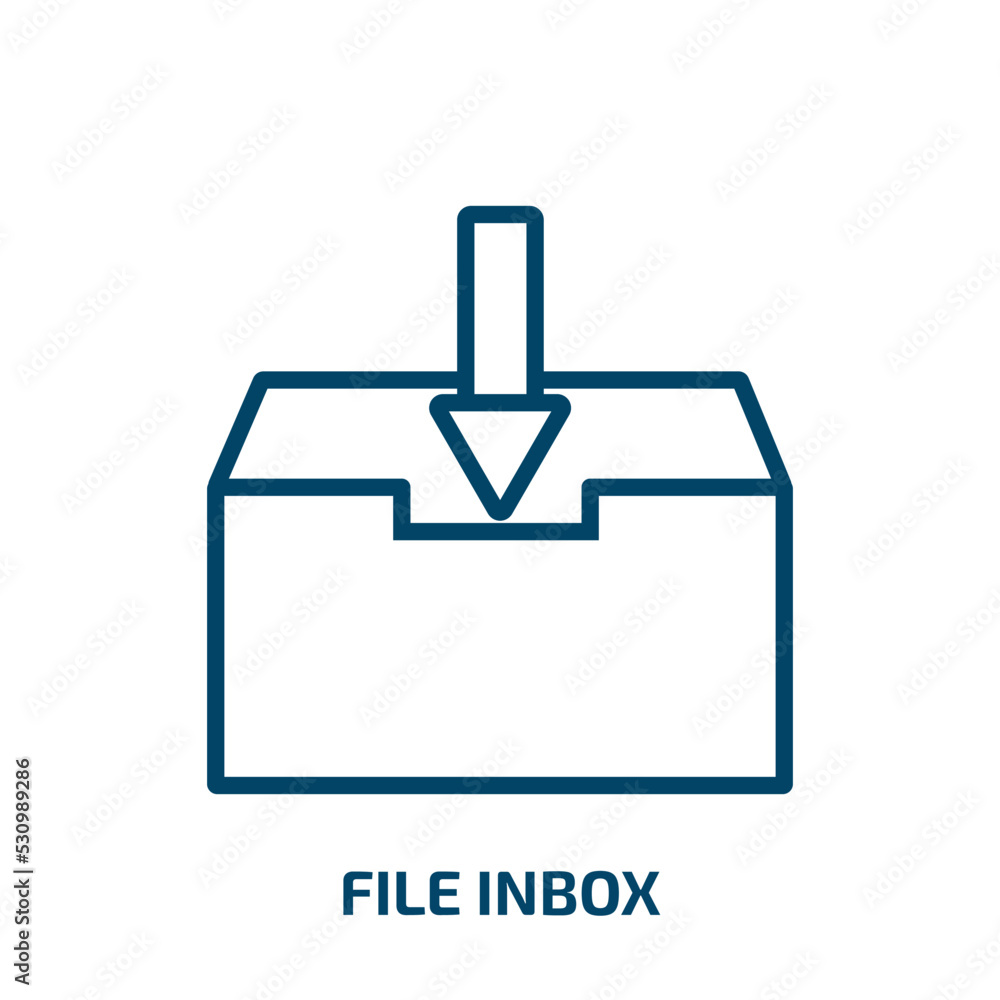 Poster file inbox icon from user interface collection. thin linear file inbox, file, inbox outline icon iso