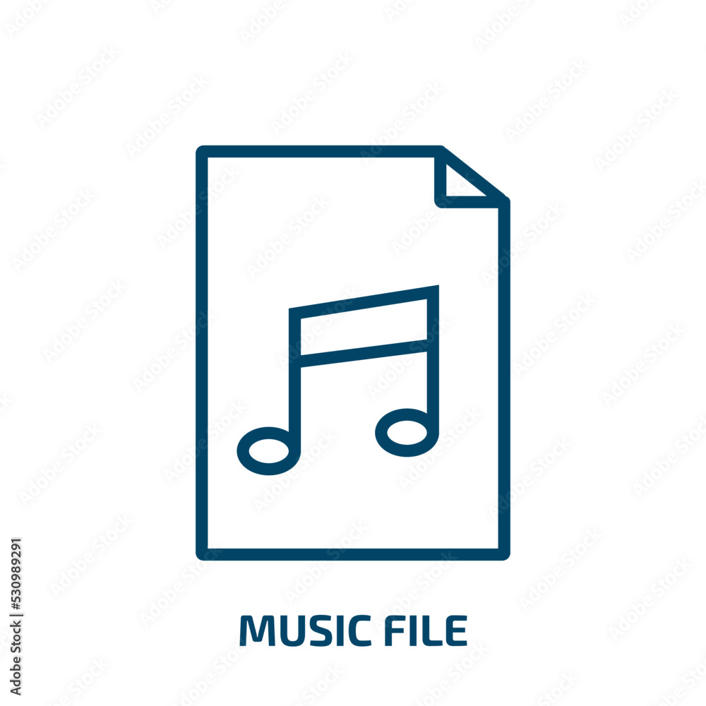 Poster music file icon from user interface collection. thin linear music file, music, photo outline icon is