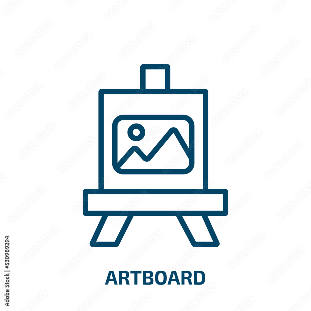 Poster artboard icon from user interface collection. thin linear artboard, electronic, power outline icon i