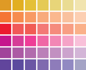 Color swatch. Warm shades. Vector illustration.