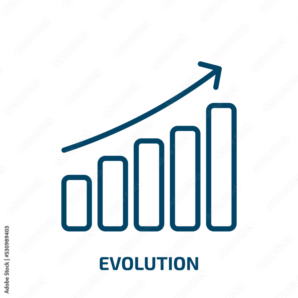 Poster evolution icon from user interface collection. thin linear evolution, life, human outline icon isola