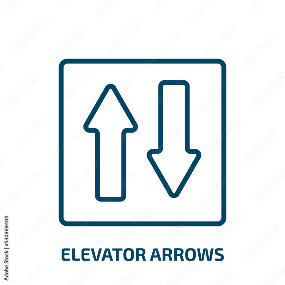 Poster elevator arrows icon from user interface collection. thin linear elevator arrows, arrow, elevator ou