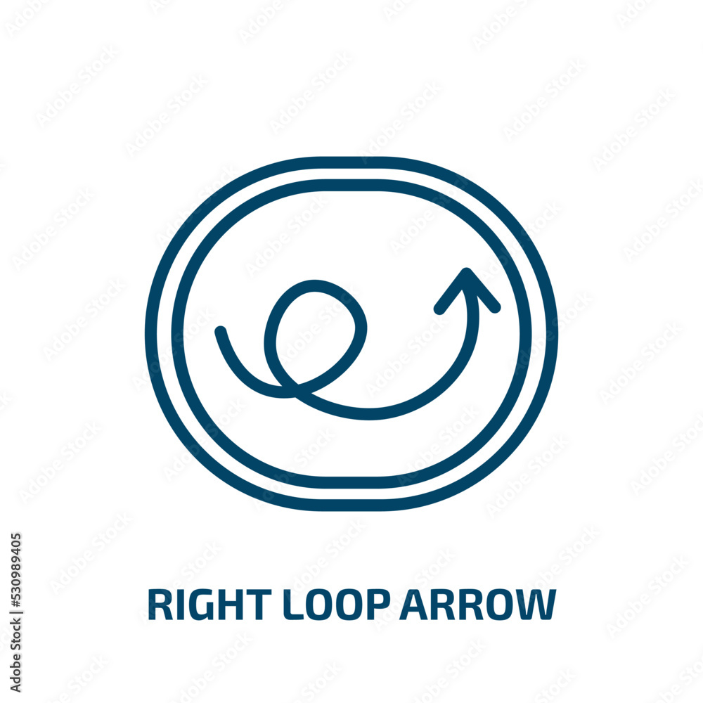 Poster right loop arrow icon from user interface collection. thin linear right loop arrow, left, back outli