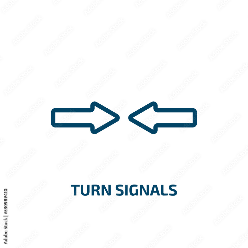 Poster turn signals icon from user interface collection. thin linear turn signals, turn, vehicle outline ic