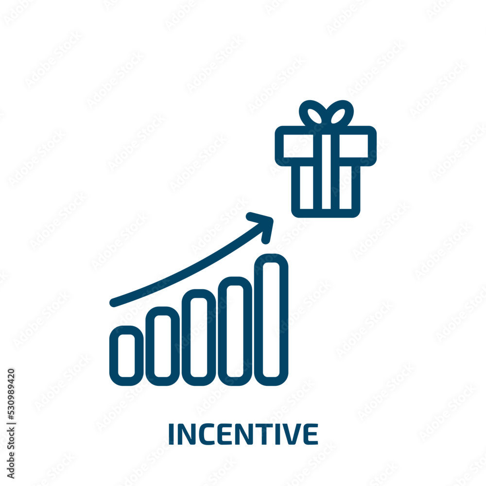 Poster incentive icon from user interface collection. thin linear incentive, award, trophy outline icon iso
