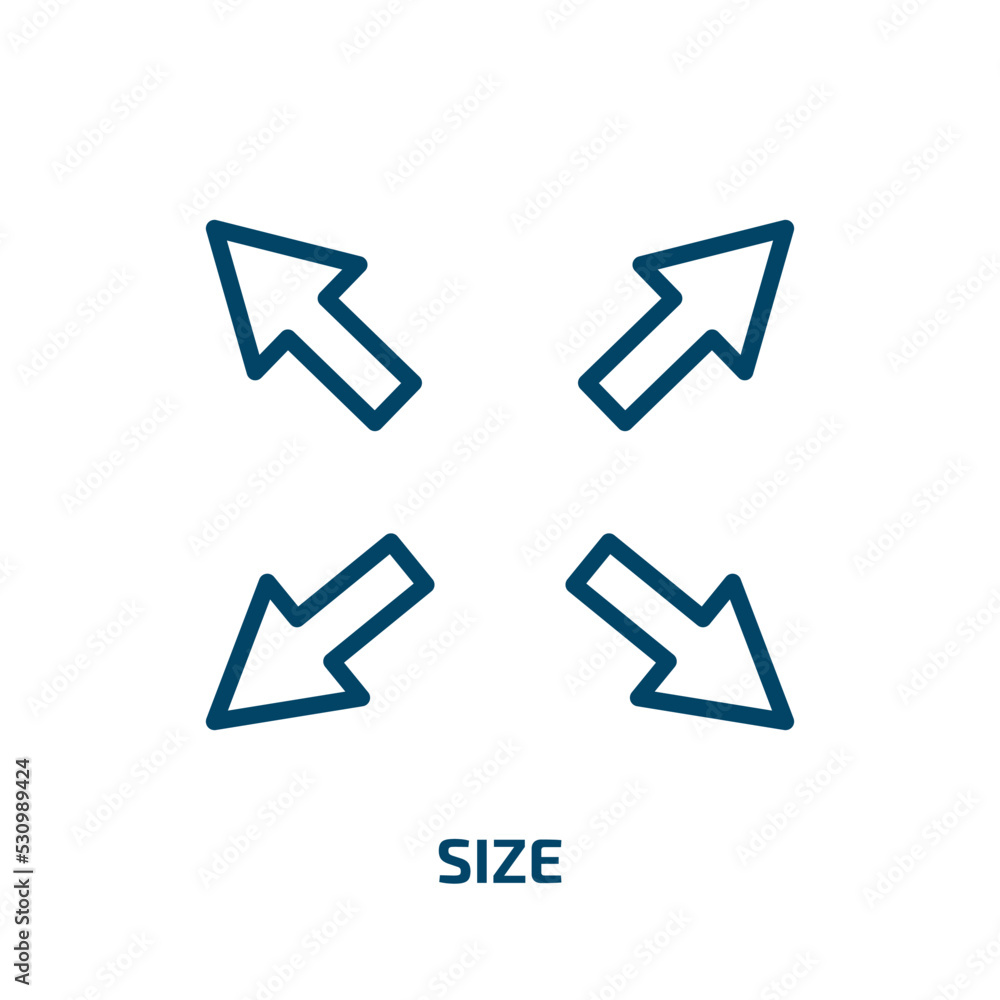 Poster size icon from user interface collection. thin linear size, vector, business outline icon isolated o