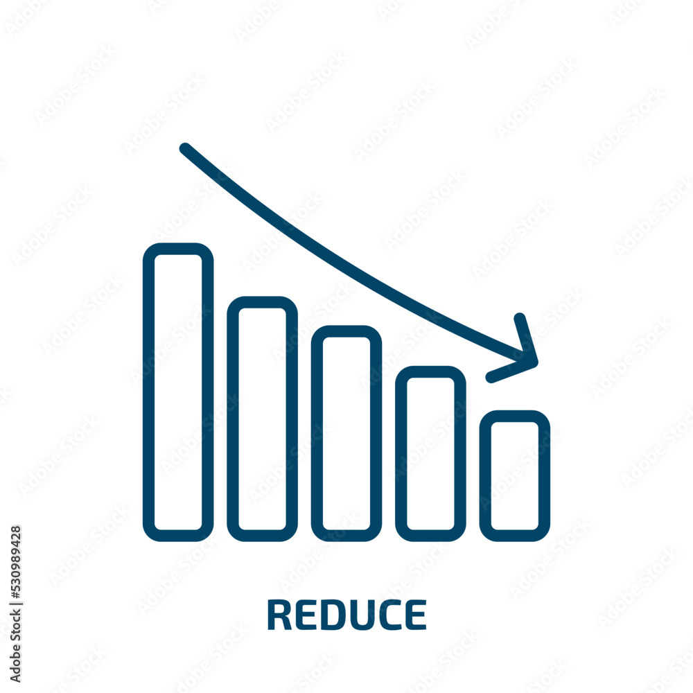 Poster reduce icon from user interface collection. thin linear reduce, arrow, ecology outline icon isolated