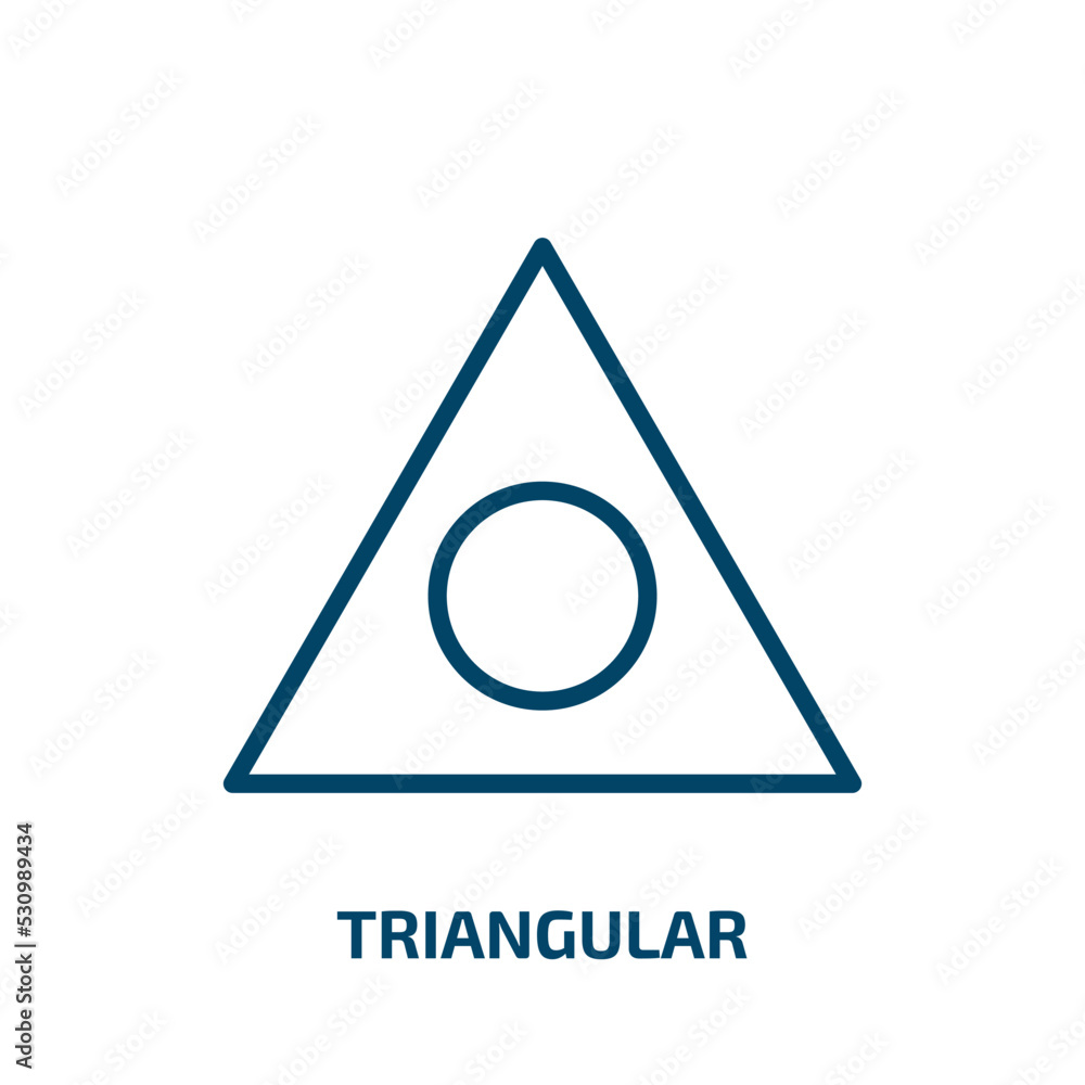 Poster triangular icon from user interface collection. thin linear triangular, business, technology outline