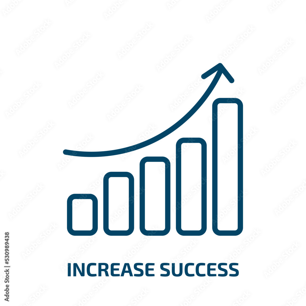 Poster increase success icon from user interface collection. thin linear increase success, financial, stock