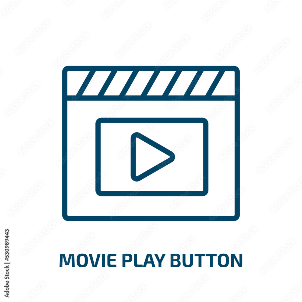 Aufkleber movie play button icon from user interface collection. thin linear movie play button, play, movie ou