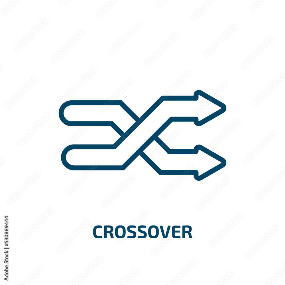 Poster crossover icon from user interface collection. thin linear crossover, auto, vehicle outline icon iso