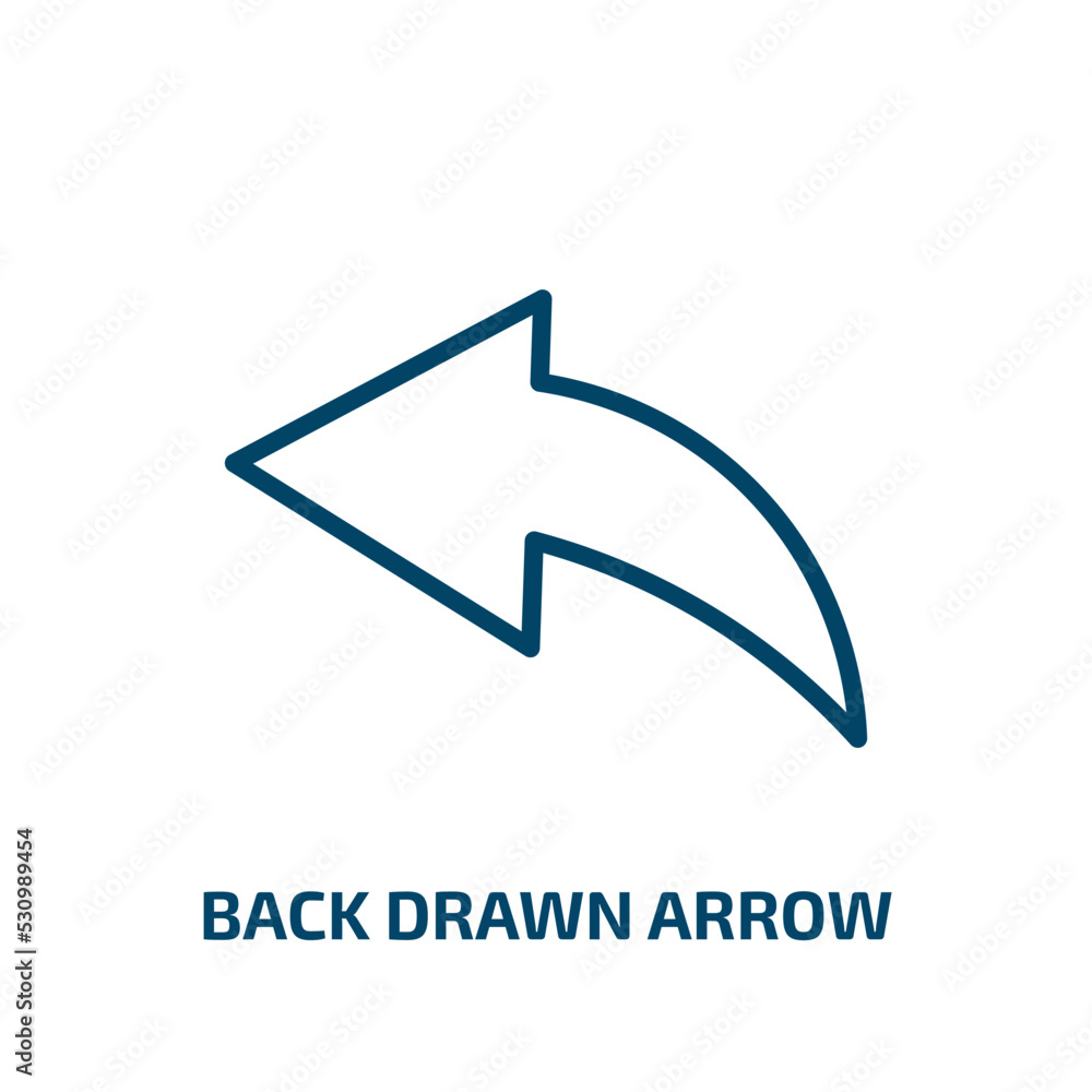 Poster back drawn arrow icon from user interface collection. thin linear back drawn arrow, arrow, arrows ou