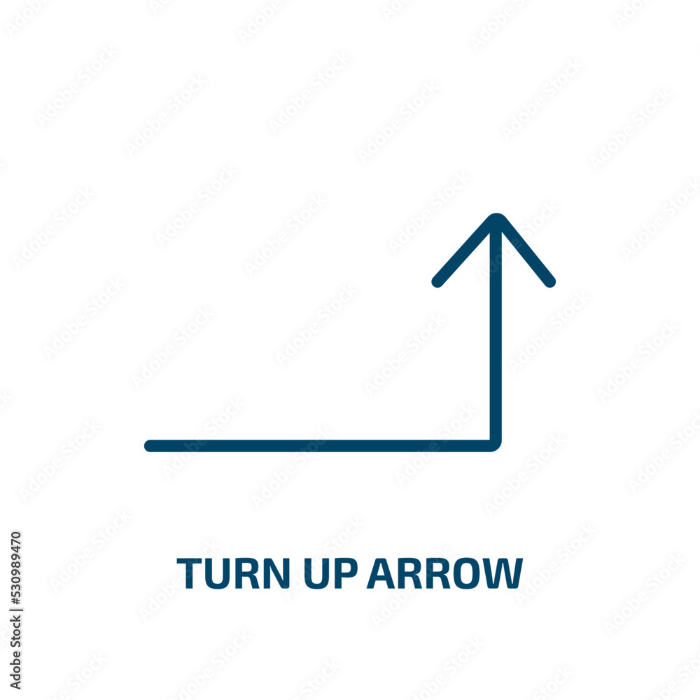 Poster turn up arrow icon from user interface collection. thin linear turn up arrow, arrow, up outline icon
