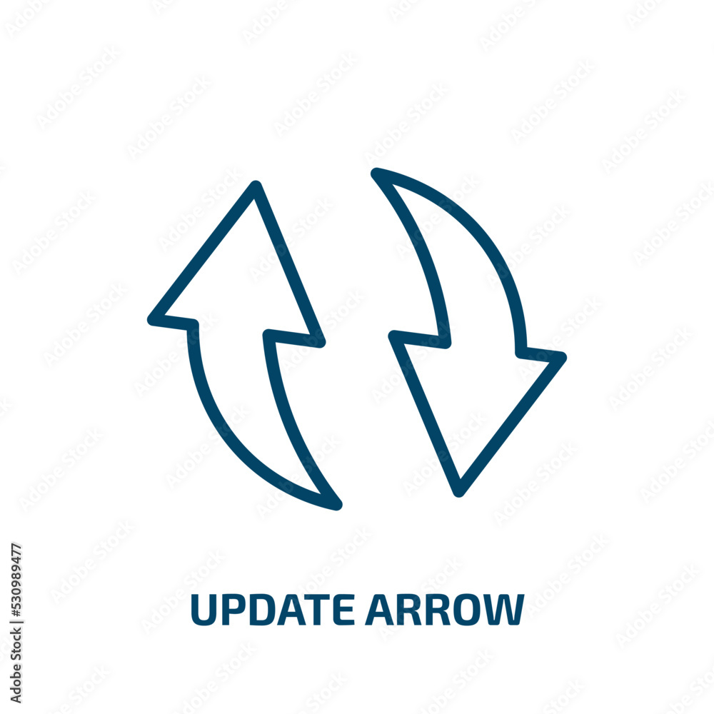Poster update arrow icon from user interface collection. thin linear update arrow, arrow, update outline ic